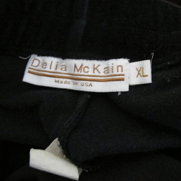 Delia McKain black velour stirrup pants  XL - Picture 2 of 3